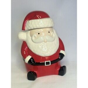 Holiday Home Santa Cookie Jar Christmas Hard To Find